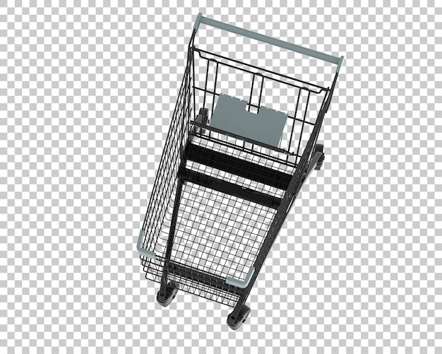 Shopping cart isolated on background 3d rendering illustration