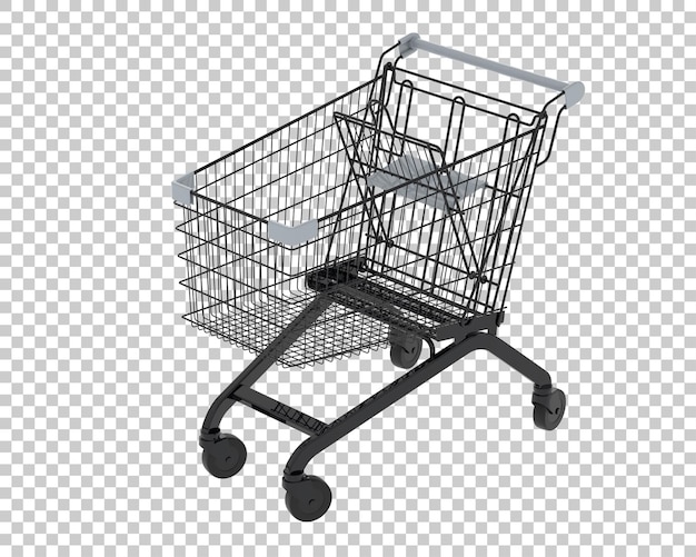 Shopping cart isolated on background 3d rendering illustration