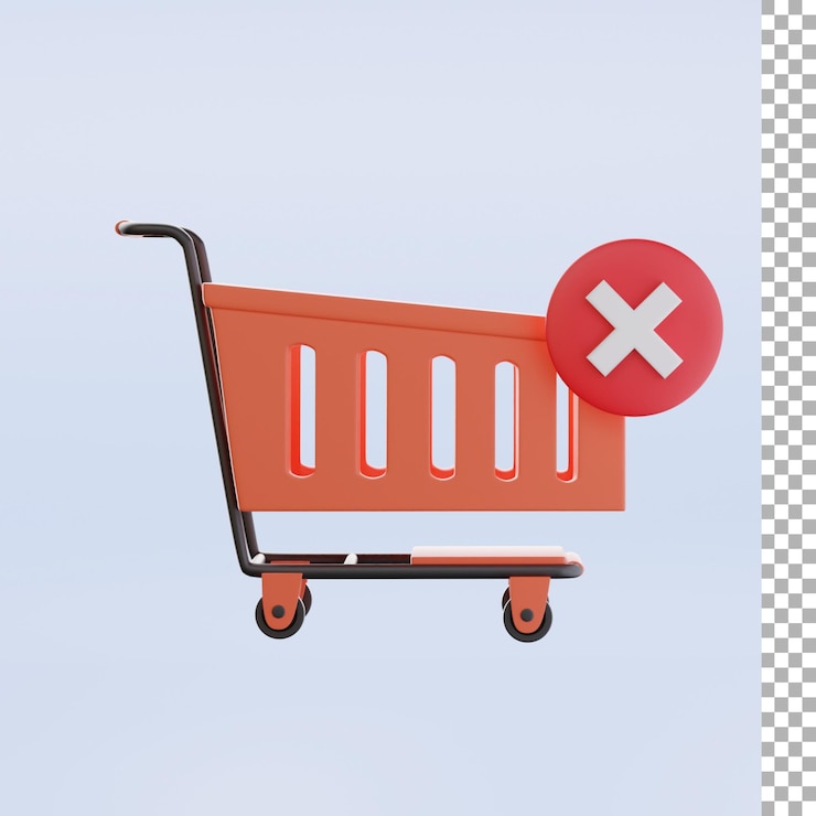 Shopping Cart With Multiply Icon 3d Illustration