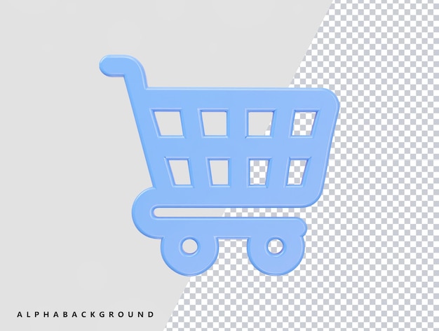 Shopping icon 3d rendering vector illustration transparent