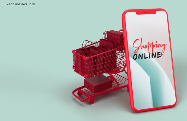 Shopping in linea Mockup Business Concept Marketing