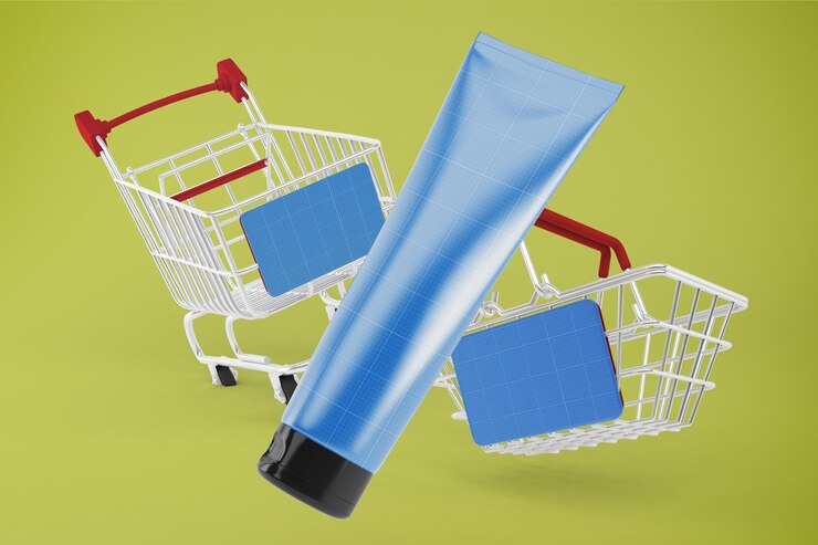 PSD shopping in tubetti di crema