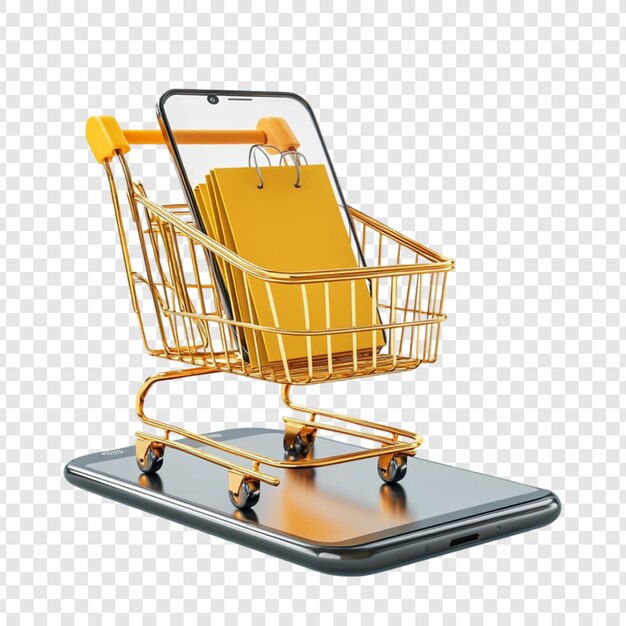 Shopping online a carrello d'oro Telefono cellulare borse gialle