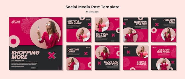 Shopping post sui social media di vendita