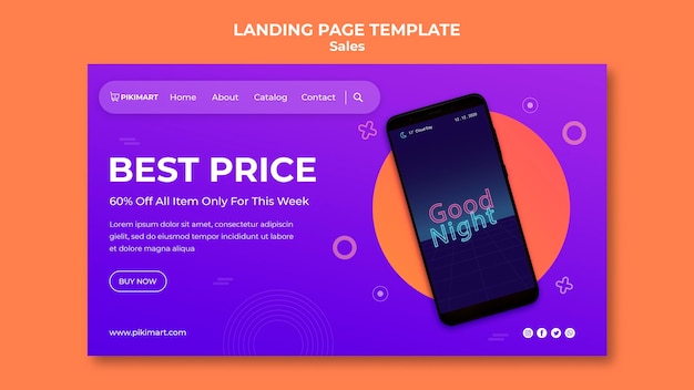 PSD shopping sale landing page vorlage