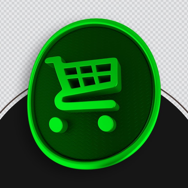 PSD shopping-symbol grün 3d-rendering