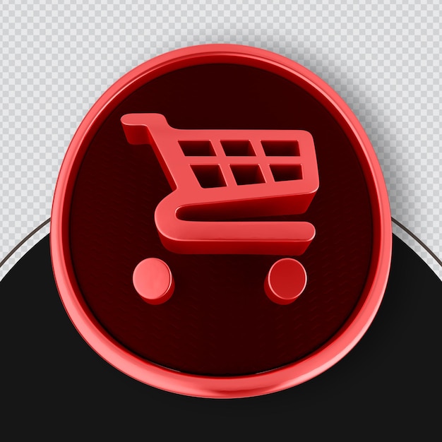 PSD shopping-symbol rot 3d-rendering