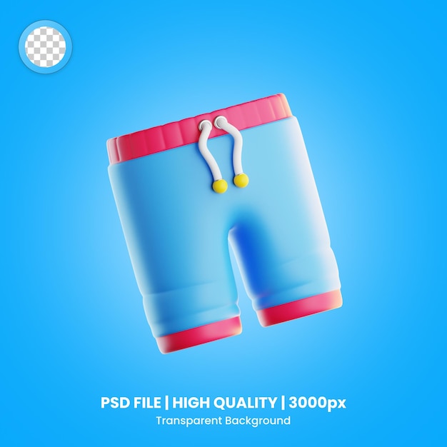 PSD short d'été icône 3d