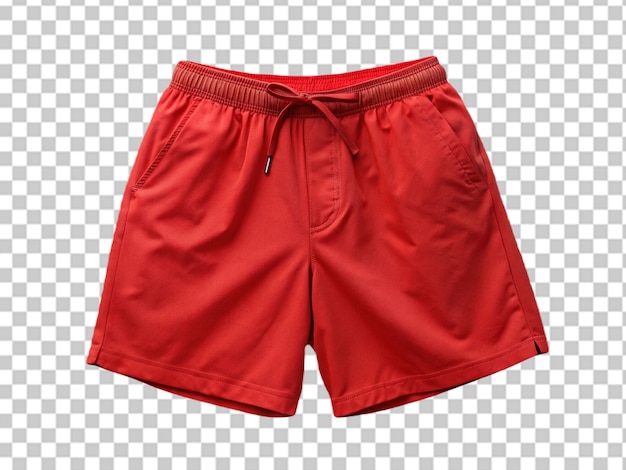 PSD shorts rouges pour hommes isolés sur un front blanc