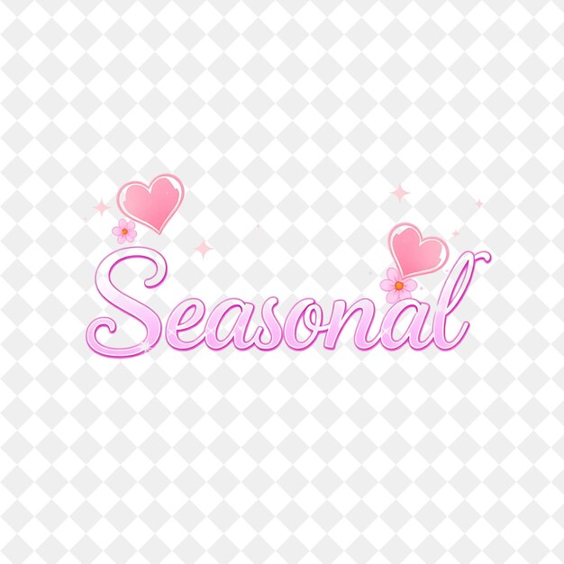 Shoujo Text Seasonal With Twinkling Hearts and Flowers Text Is Elegant and Curvy Soft Pink and P