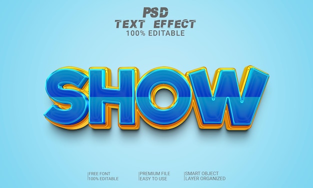 Show 3D Text Effect PSD File