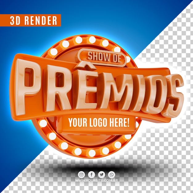 Show de premios 3d logo para empresas psd premium