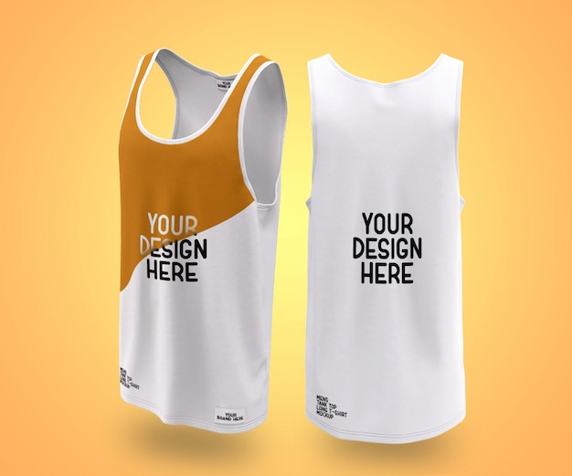 PSD showcase herren tank top langes t-shirt mockup