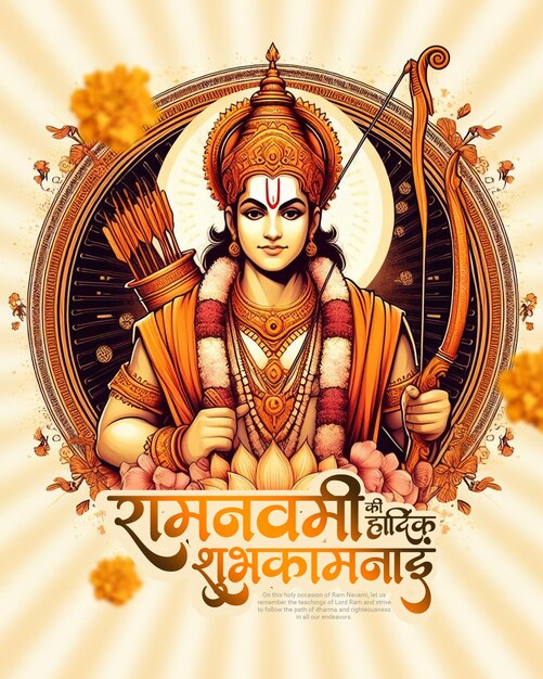 PSD shri ram navami happy ram navami social media post vorlage banner