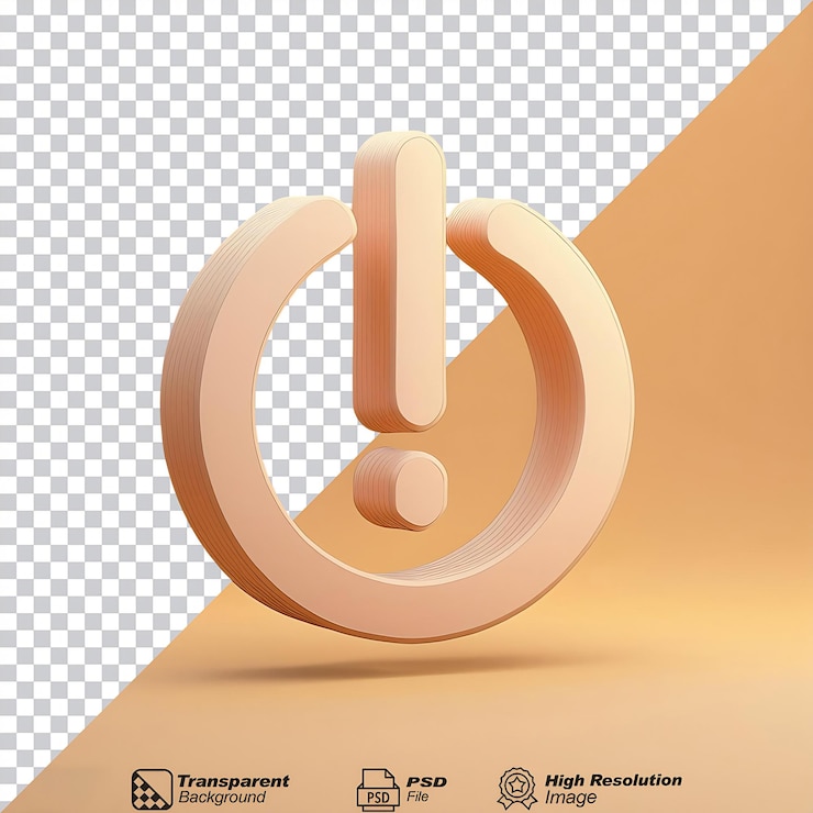 PSD shutdown symbol isolated on transparent background