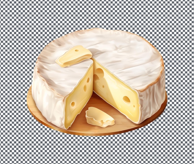 Si doux fromage Brie isolé sur un fond transparent