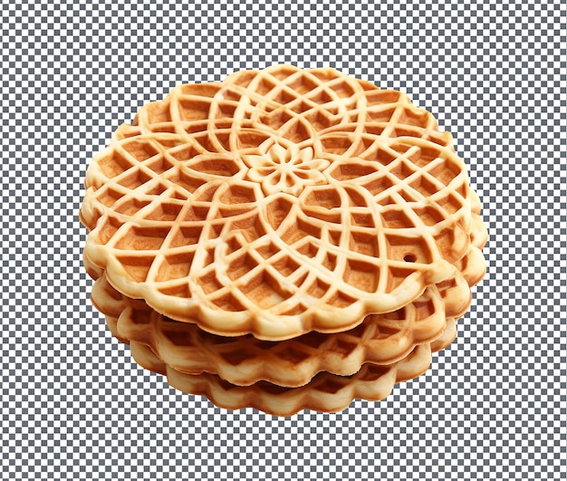 Si Doux Pizzelle Biscuits Italiens Isolés Sur Un Fond Transparent