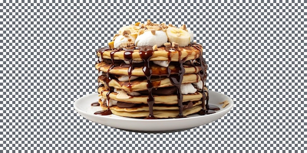 Si sucré Smores Pancakes farcis isolés sur un fond transparent