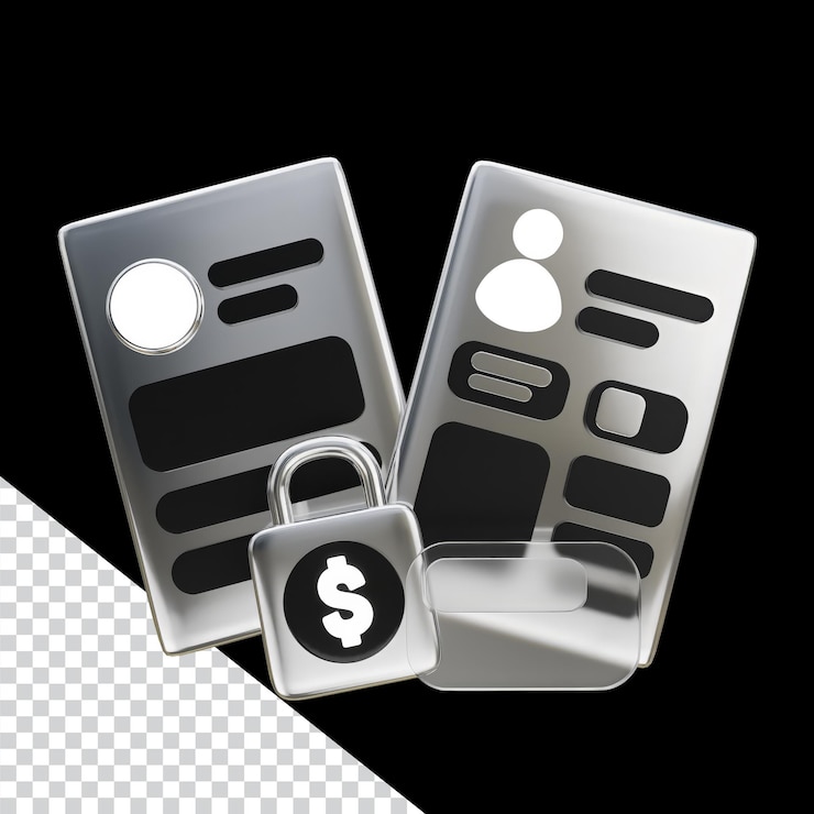 PSD sichere finanzdaten grafikdesign silber metallic konzeptmaterialien