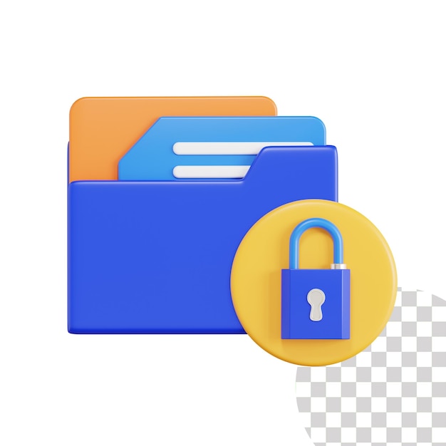Sicherer Datenordner 3D-Illustration