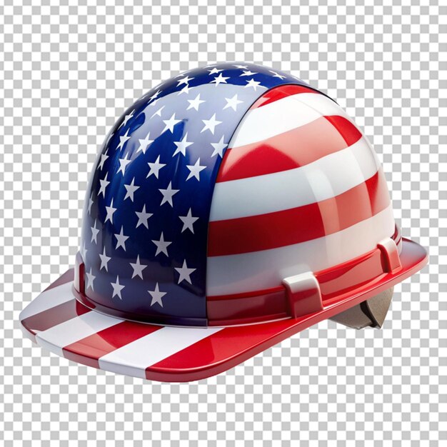 PSD sicherer helm mit amerikanischen us-flaggenfarben durchsichtigem hintergrund