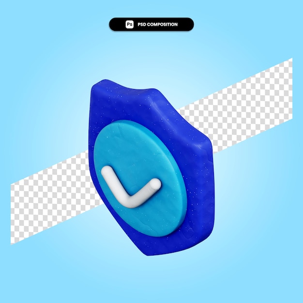Sicherheit 3D-Render-Darstellung isoliert