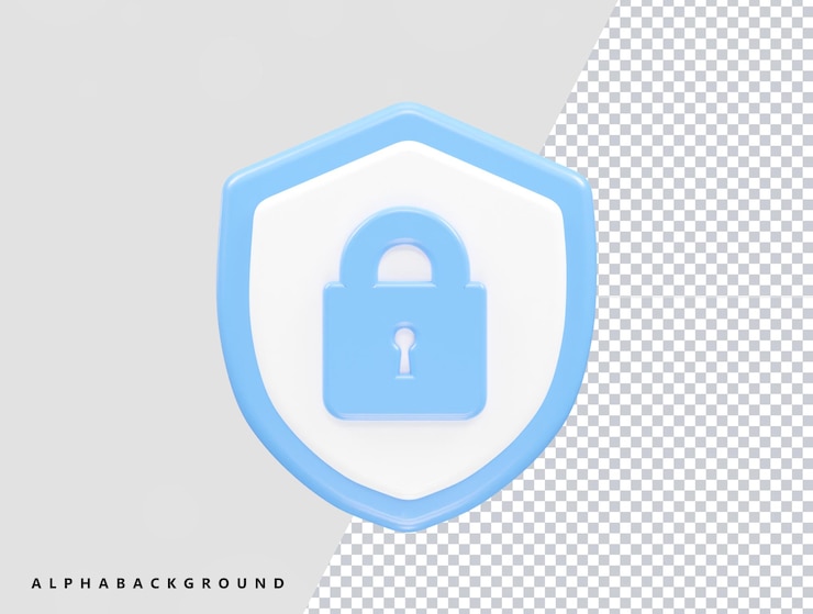 PSD sicherheits-symbol-sperre 3d-vektor-rendering-transparentes element