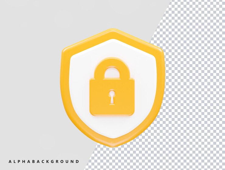 PSD sicherheits-symbol-sperre 3d-vektor-rendering-transparentes element