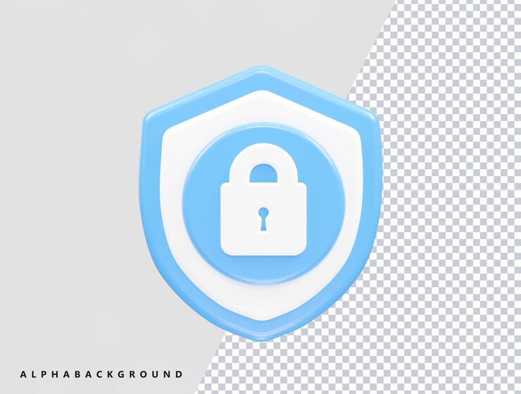 PSD sicherheits-symbol-sperre 3d-vektor-rendering-transparentes element