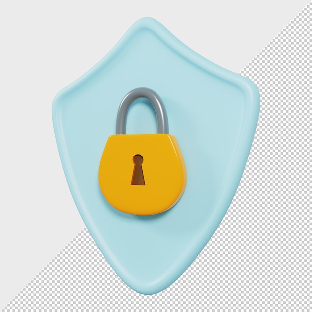 Sicherheitsschild-symbol 3d-rendering premium psd
