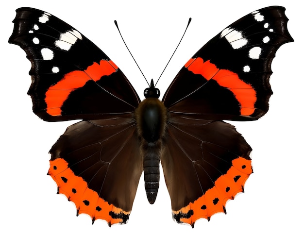 Sicht von oben über einen isolierten Schmetterling