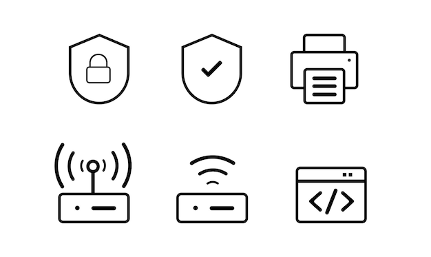Sicurezza di rete e icone web
