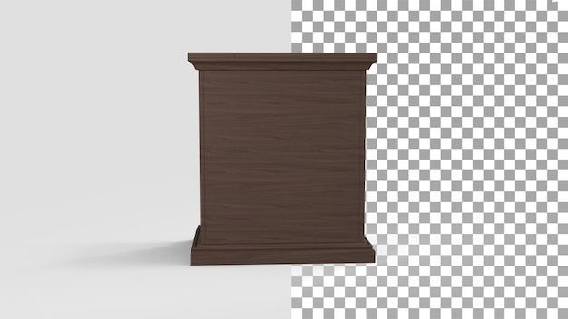 Side Table Bank Seitenansicht mit Schatten 3D-Rendering