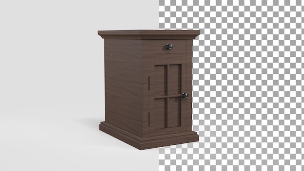 Side Table Bank Winkelansicht mit Schatten 3D-Render