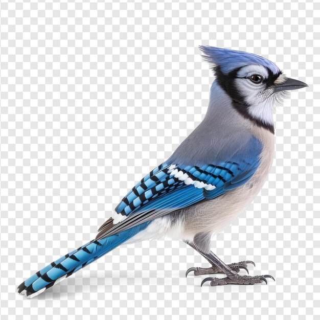 PSD side view of a blue jay on transparency background psd