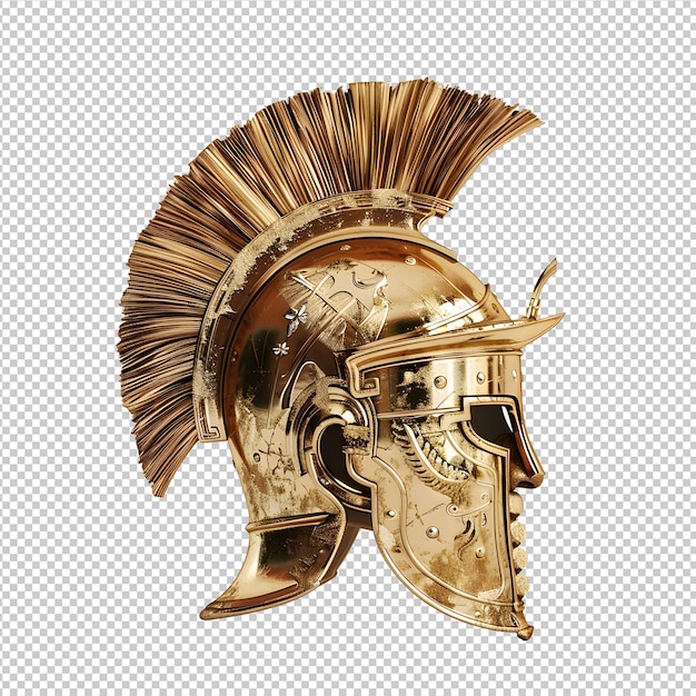 PSD side view roman helmet isolated on transparent background