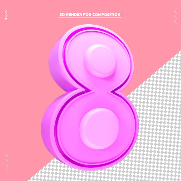 Siegel 3D-Rendering zum Gedenken an den Frauentag