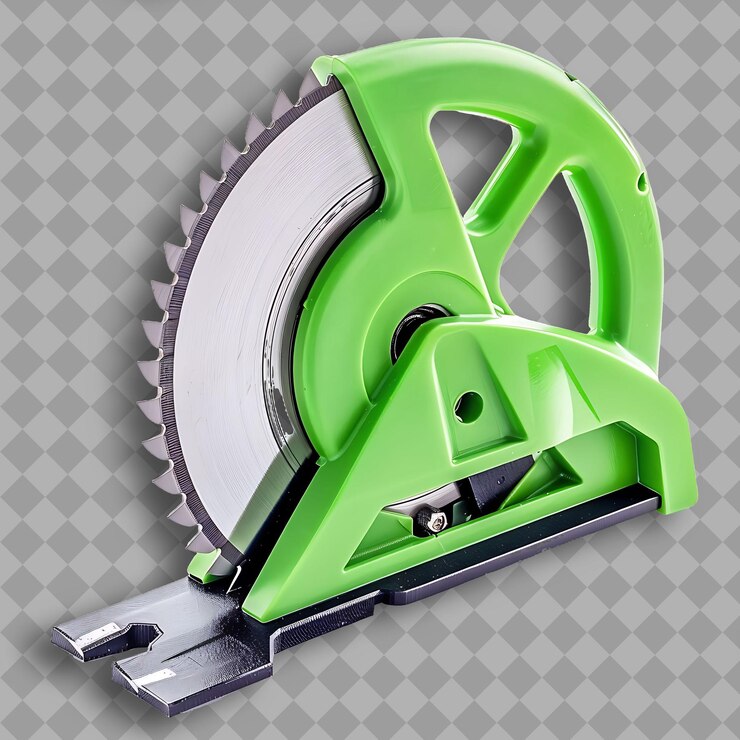 PSD sierra circular con cuerpo de plástico verde y hoja de acero una herramienta herramienta png en fondo limpio