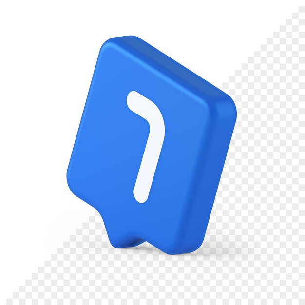 Siete números botón azul contabilidad servicio financiero panel de aplicaciones web icono de burbuja de voz 3d
