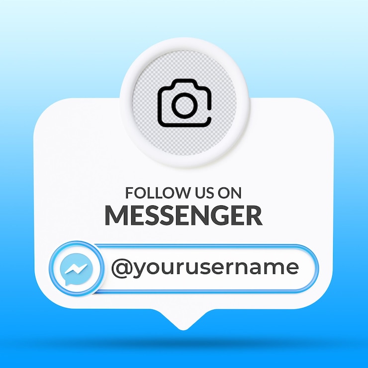 PSD siga-nos nas mídias sociais do messenger no modelo de banners do terço inferior