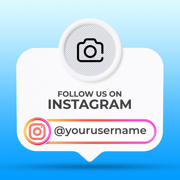 PSD siga-nos nas redes sociais do instagram, modelo de banners no terço inferior