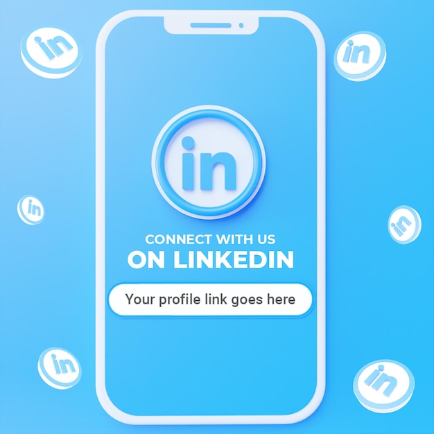 siga-nos nas redes sociais do LinkedIn post mockup