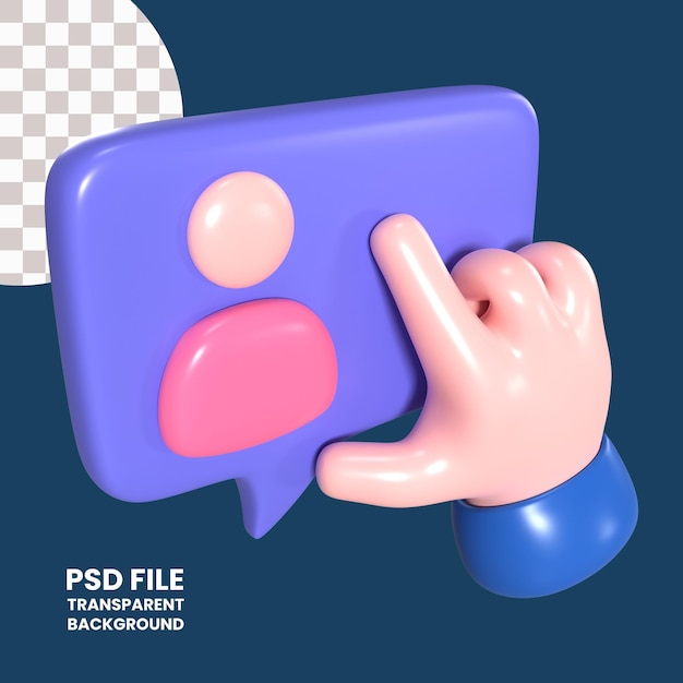 Siga o ícone de ilustração 3d