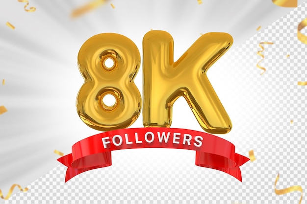 Siga el render 3d de oro número 8K