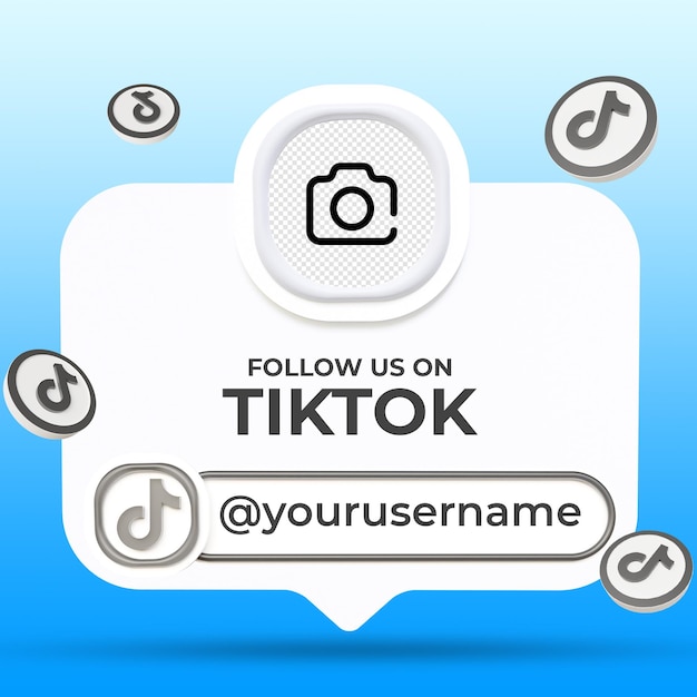 Síganos en la plantilla de banners del tercio inferior de las redes sociales tiktok