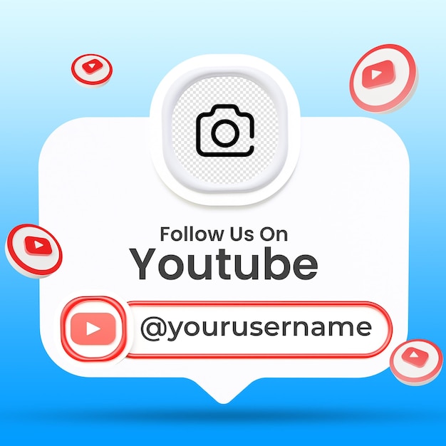 Síganos en la plantilla de banners del tercio inferior de las redes sociales de youtube