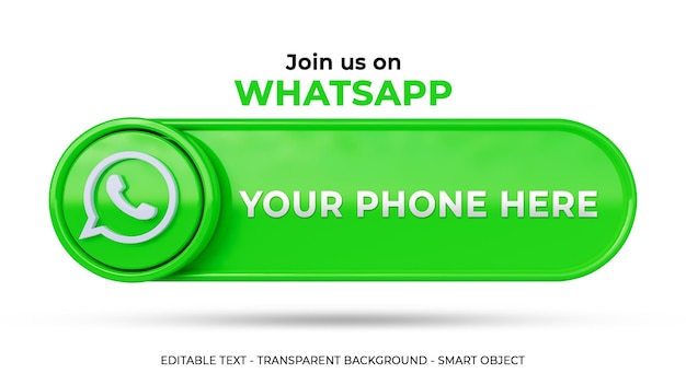 Síganos en las redes sociales de whatsapp con logo 3d y perfil de enlace