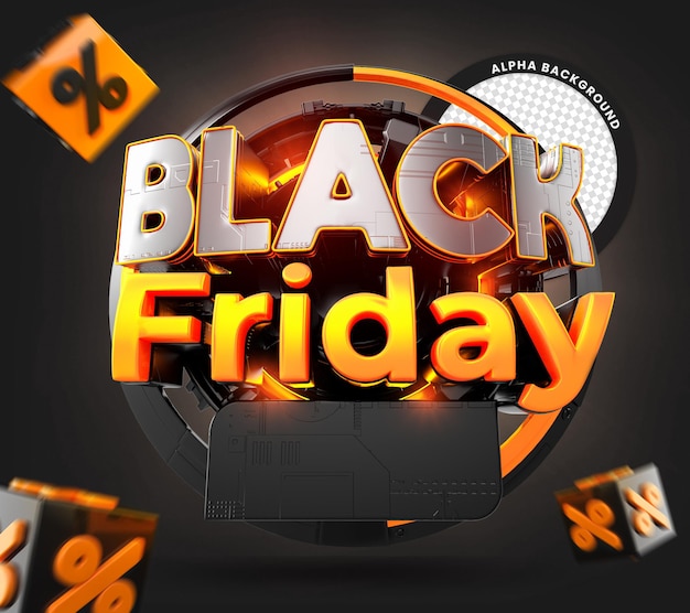 SIGILLO 3D DEL BLACK FRIDAY PER LA COMPOSIZIONE
