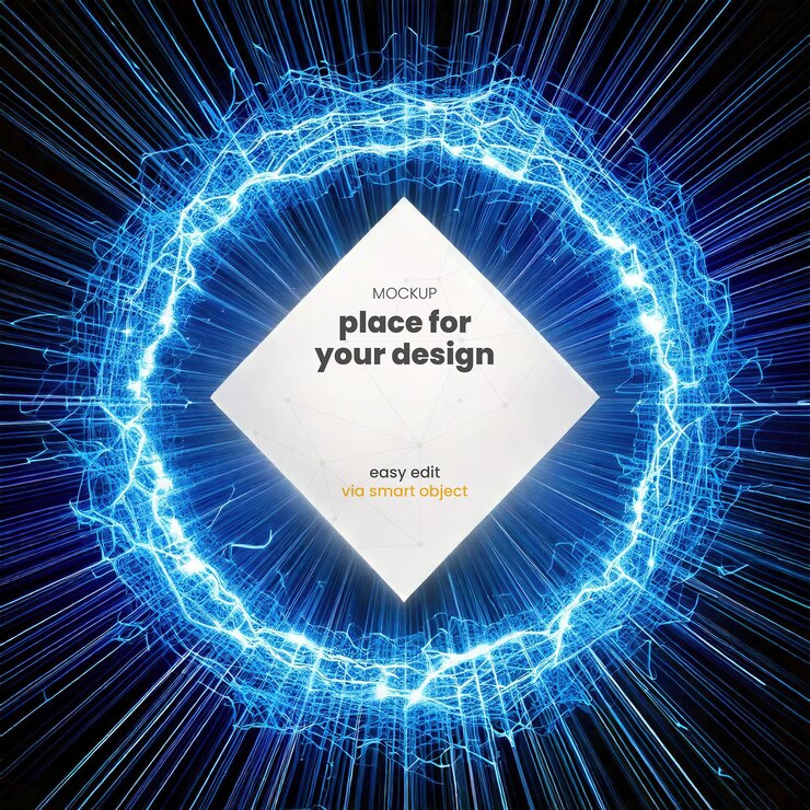 PSD sign inside magnetic electric field mockup (modèle de champ électrique magnétique à l'intérieur du signe)