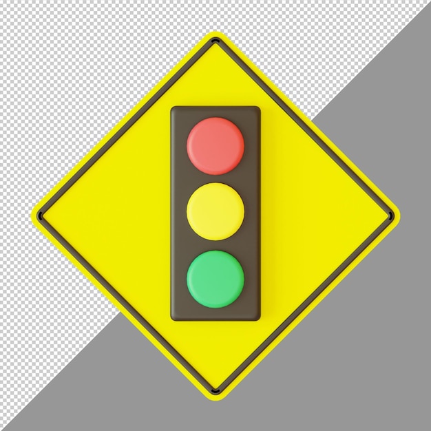 Signal à Venir Panneau De Signalisation Jaune Illustration De Rendu 3d